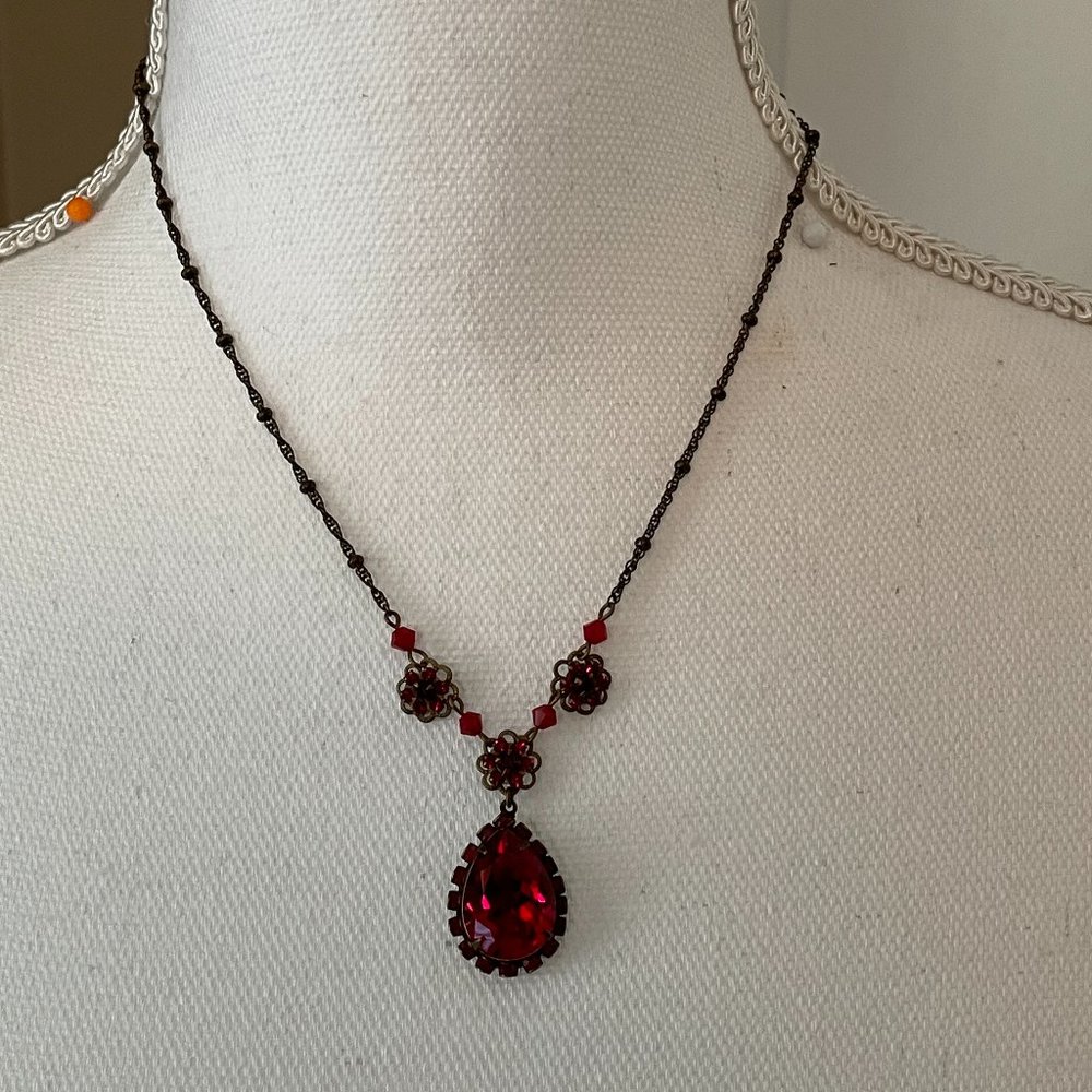 Liz Palacios Red Pendant Necklace